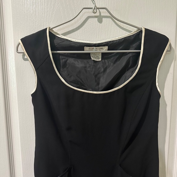 Evan Picone Black and White Sleeveless Sheath Dress - Picture 2 of 9